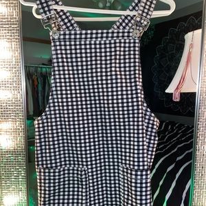 Checkered overall dress